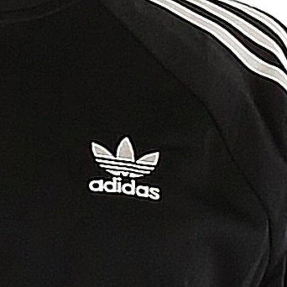 Women’s Adidas Originals Black Three Stripes Zip Up Track Jacket Size M UK 14 - Picture 4 of 4